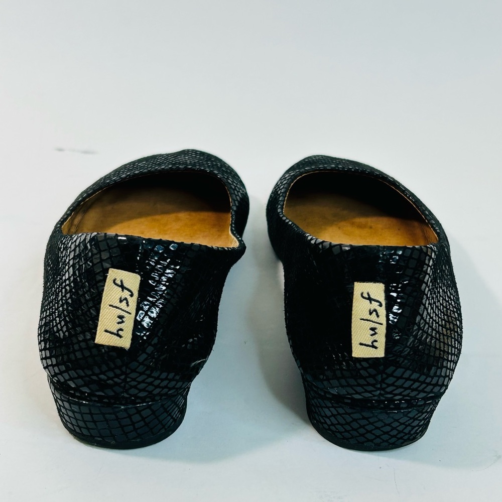 French Sole FS/NY Zeppa Slip-On Flat in Black Snakeskin Leather size 8.5 - Picture 8 of 13